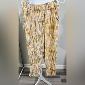 ZARA SHINY PYJAMA-STYLE TROUSERS MULTICOLOURED SIZE M